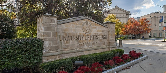 University of PIttsburgh Founded 1787 on stone wall on campus