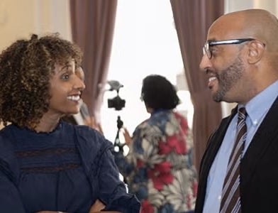 Pitt faculty members mingle during faculty conference